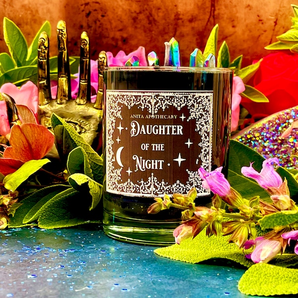 Daughter of the Night Candle~ Anita Apothecary, Hekate candle, Moon Goddess Candle, Celestial candle, Moon Magick, Dark Magick, Dark goddess