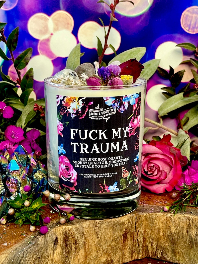 Fck My Trauma Candle Anita Apothecary, Trauma Recovery, Mental Health, Mental Health Gift, Hard Times, Specialty Candles, Anxiety Candle image 5