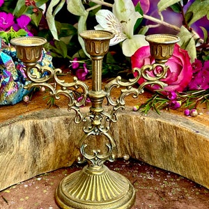 Vintage Brass Candleabra Anita Apothecary, WItches Candle Sticks, Small Candeabra, Silver Candle Stick, Silver Candleabra, Witch Tools image 6