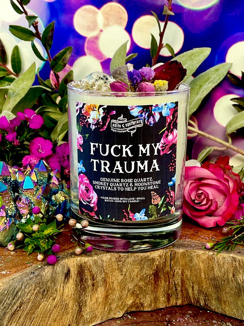 Fck My Trauma Candle Anita Apothecary, Trauma Recovery, Mental Health, Mental Health Gift, Hard Times, Specialty Candles, Anxiety Candle image 1