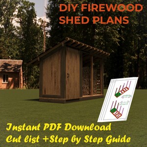 DIY Firewood Shed Plans for 1 Cord | Outdoor Wood Storage Shed | Easy Woodworking Project | PDF Digital Download