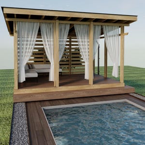 Large Wooden Gazebo Plans 12*17 - DIY Outdoor Pavilion Blueprint,  Backyards Pergola, Step by Step plan,PDF Download