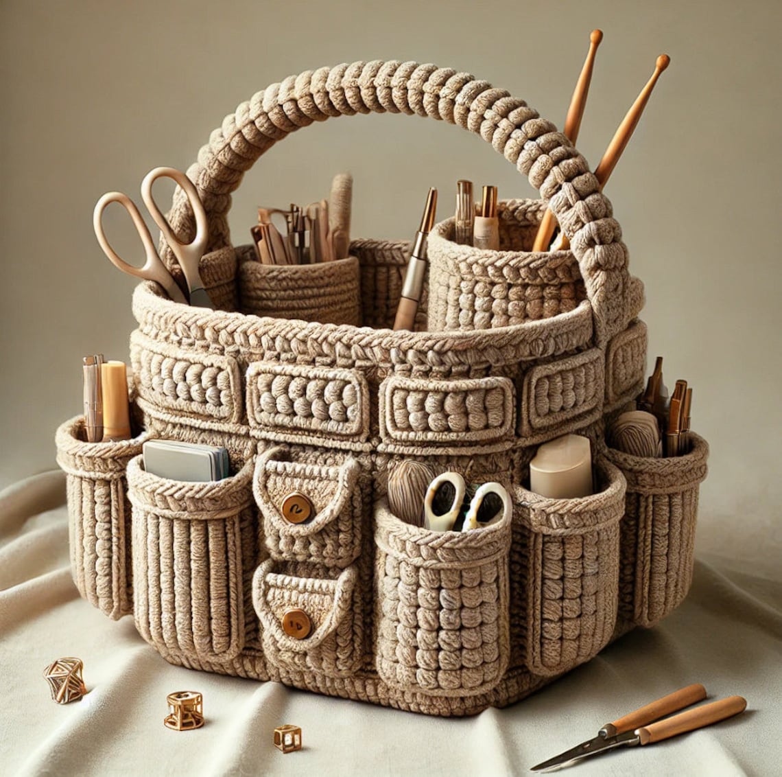 Crochet Organizer Basket Pattern PDF DIY Craft Storage Basket Multi ...