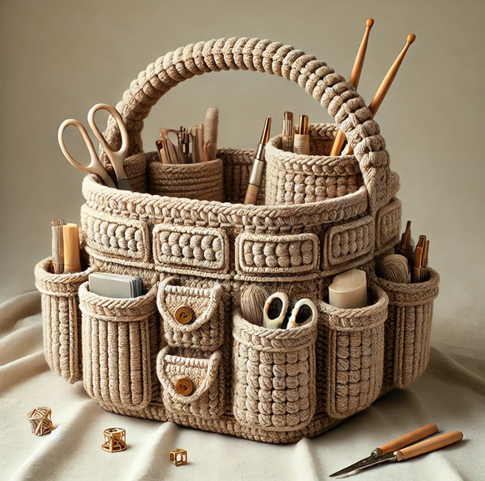 Crochet Organizer Basket Pattern PDF DIY Craft Storage Basket Multi ...