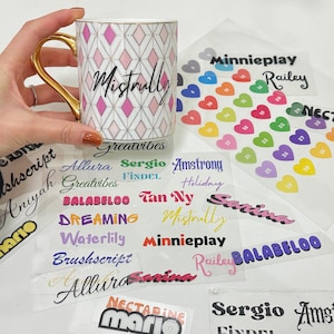 Adesivo di trasferimento UV, lettering, etichette personalizzate, trasferibili su tutti i tipi di materiali rigidi,adesivo di decorazione.