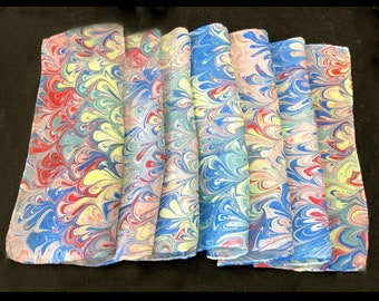 Summer Marbled Silk Scarf