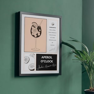 Niestandardowy nadruk koktajlowy | Artystyczny koktajl | Prezenty dla przyjaciela | Wydruk Aperol Spritz | Cyfrowa sztuka koktajlowa | Aperol Spritzer | Plakat Aperol