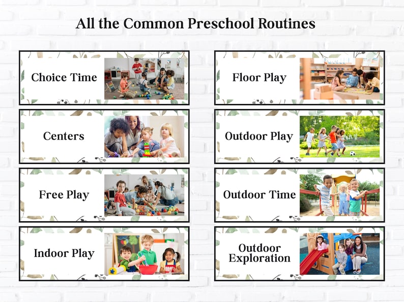 Typical Preschool Routine Daycare and Preschool Visual Schedule Classroom Routine Daily Schedule ...