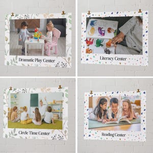Daycare Center signs| Learning Center Signs| Play Center Signs| Great for home daycare, centers and preschool classrooms| Canva Template