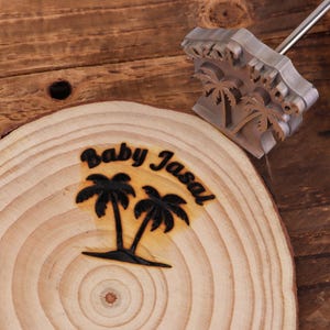 Custom Coconut Branding Iron, Custom Coconut Stamp, Wood Branding Iron For Woodworkers, Coconut logo branding iron for baby Birthday party