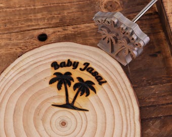 Custom Coconut Branding Iron for baby Birthday party: Wood, Leather & Food Safe
