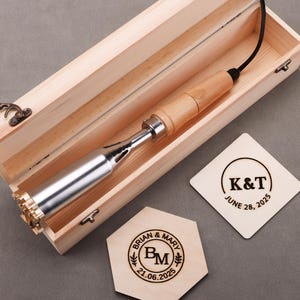 Personalisierte Hochzeits-Brandeisen - Benutzerdefinierte Initialen und Datum Stempel für die Einheitszeremonie