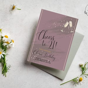 Elegante biglietto d'auguri stampabile dal design moderno e minimalista, modello Canva modificabile, download immediato, elegante biglietto d'auguri per lei o per lui