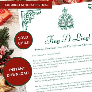 Kit de duende navideño imprimible, actividades de duende navideño, cartas de duende navideño, notas de duende, Papá Noel, niño solo, descarga instantánea