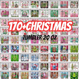 170+ Christmas Tumbler 20Oz Design Png Bundle, Funny Grinch Christmas, Vintage Merry Christmas Tumbler Wrap, Funny Christmas Cartoon Tumbler