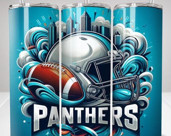 Panther 20oz Skinny Tumbler Wrap PNG, Sport 20oz Tumbler PNG, Mascot Sublimation Tumbler PNG Digital Download