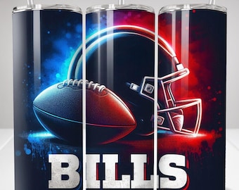 Buffalo 20oz smal tumbler Wrap PNG, sport 20oz tumbler PNG, maskot sublimeringstumbler PNG digital nedladdning, fotbollstumbler