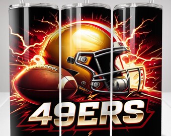 San Francisco Tumbler Wrap, 20oz Skinny Tumbler PNG, Sport Mascot Sublimation, Football Tumbler Design, Digital Download, 20oz Tumbler Art
