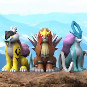 Figura Pokemon delle bestie leggendarie Raikou Entei Suicune