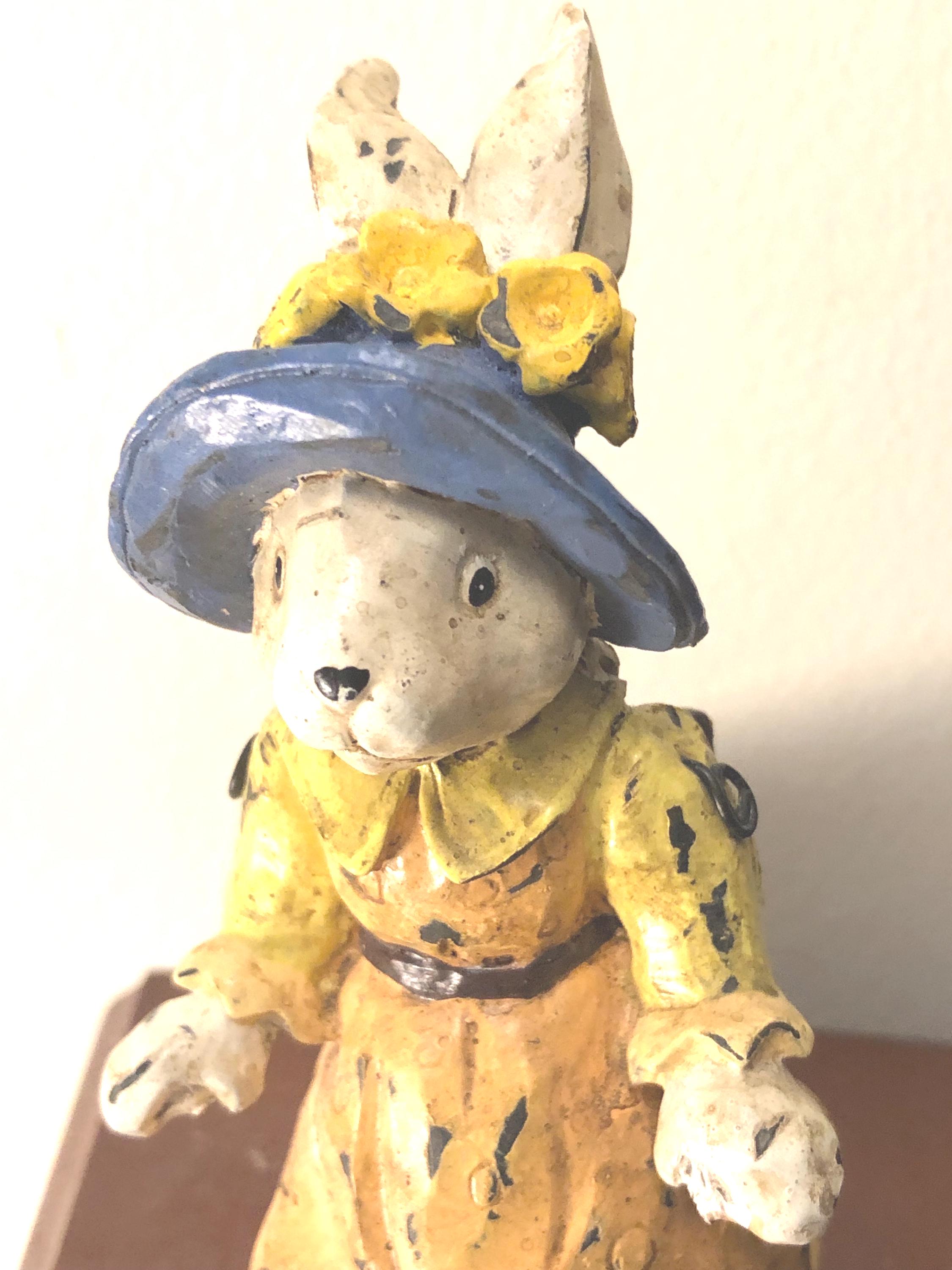 Mrs Bunny is a Very Detailed Antique Handcrafted Pottery Rabbit. She ...