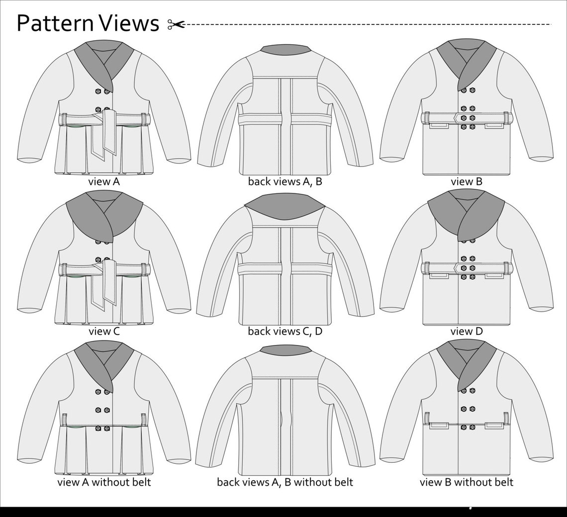 The Mackinaw Coat PDF Sewing Pattern for on Trend Kids Winter Coat Etsy