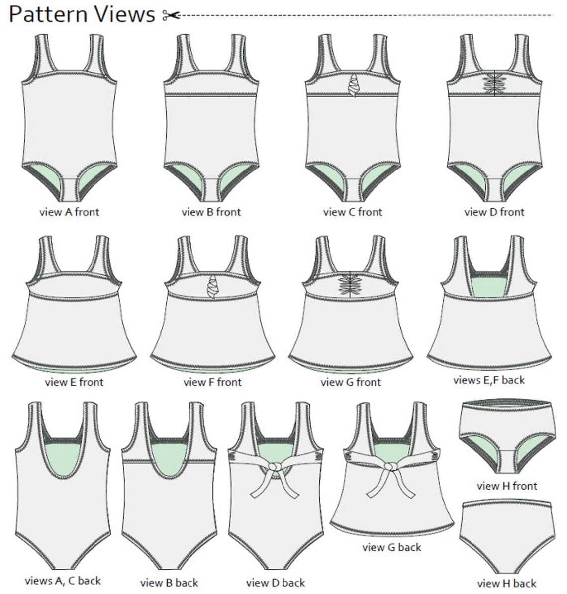 The Classic Maillot Swimsuit and Tankini PDF Pattern Etsy