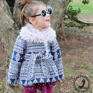 The Mackinaw Coat PDF sewing pattern for on trend kids winter coat image 1