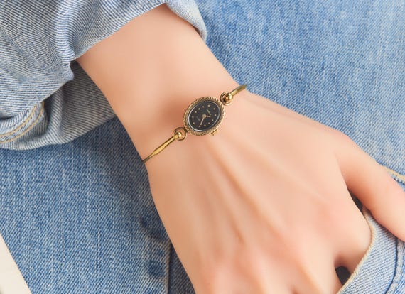 Vintage Small Cocktail Watch Chaika Watch Gold Plated Mechanical