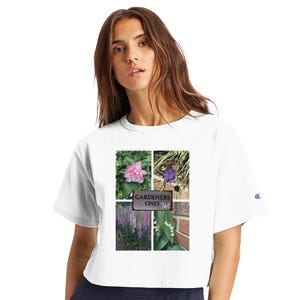 Spring Blooms Gardeners Only Women&#39;s Cropped Heritage Crewneck T-Shirt | Champion T453W