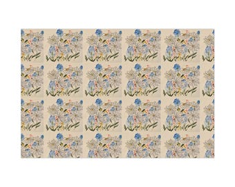 Bloemen inpakpapier Aquarel Cadeaupapier Mooie cadeauverpakkingen Botanisch inpakpapier Elegant verpakkingspapier