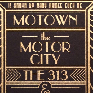 Detroit Monolith black and gold 12x24 poster 画像 3