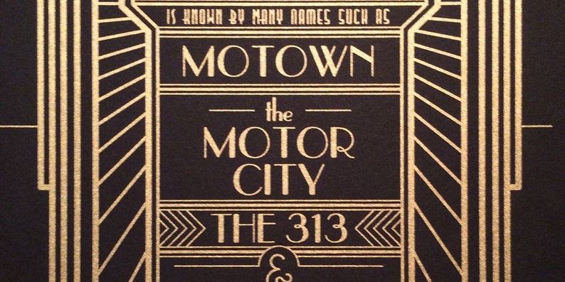 Detroit Monolith black and gold 12x24 poster 画像 3