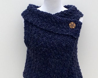 Crochet Women and Child Vest PATTERN - Chunky Vest Pattern - Beginner Pattern, Easy to adjust sizes - Women vest sizes also