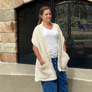 Friendship Pocket Shawl Crochet PATTERN - Shoulder Wrap with Pockets - Crochet Shawl Pattern - Gift for her