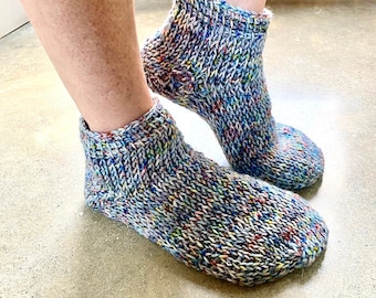Tunisian Knit Socks Crochet PATTERN -Tunisian Crochet - sock pattern - slippers, ankle, or calf socks