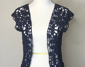 Summer in Paris Cardigan Crochet PATTERN - Lacy Shrug Crochet Pattern - Summer Cardigan Crochet PATTERN - Crochet Bolero Pattern - 6 sizes