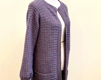 Saturday Morning Cardigan crochet pattern - Over-sized comfy cardigan - Minimal sewing - Worsted weight - Pockets - sweater crochet pattern
