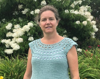 Summer Sweater Crochet PATTERN - Easy Short Sleeve Sweater Pattern - Camden Summer Top Crochet PATTERN - Multiple Sizes
