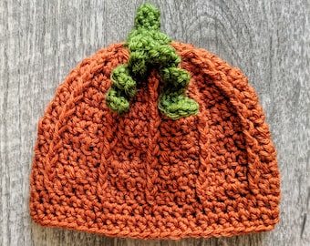Pumpkin Hat Crochet Pattern - Halloween Hat - Fall Hat - 6 sizes - crochet hat pattern - Crochet Pumpkin Hat Pattern -Newborn - Child size