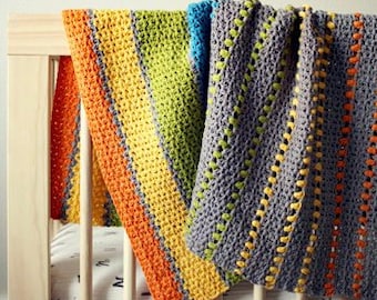 Sea of Colors Baby Blanket Crochet Pattern - Ombre and Colorful - Baby Blanket Crochet Pattern - modern baby blanket - stripes