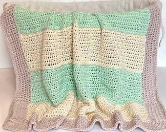 Modern Baby Stripes Baby Blanket Crochet PATTERN - Minimalist Baby Blanket Pattern - Easy crochet baby blanket pattern