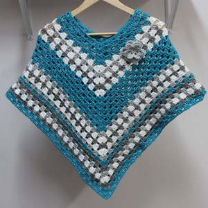 Crochet PATTERN Poncho - Flower - Crochet pattern - multiple sizes - Best Seller!