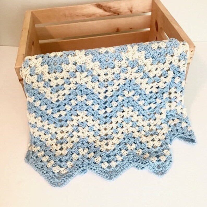 Dreamy Waves Chevron Baby Blanket Crochet Pattern Summer Etsy