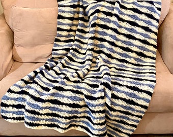 Benjamin Throw Crochet PATTERN - Wave Stitch Blanket Pattern - Blanket Crochet Pattern - Afghan crochet pattern