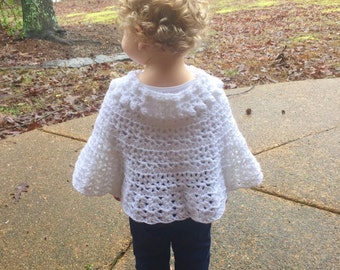 Easter Crochet Pattern - Girls Shawl PATTERN - Shawl Crochet Pattern - Girls Spring Easter Shawl - Cape Shawlette Capelet