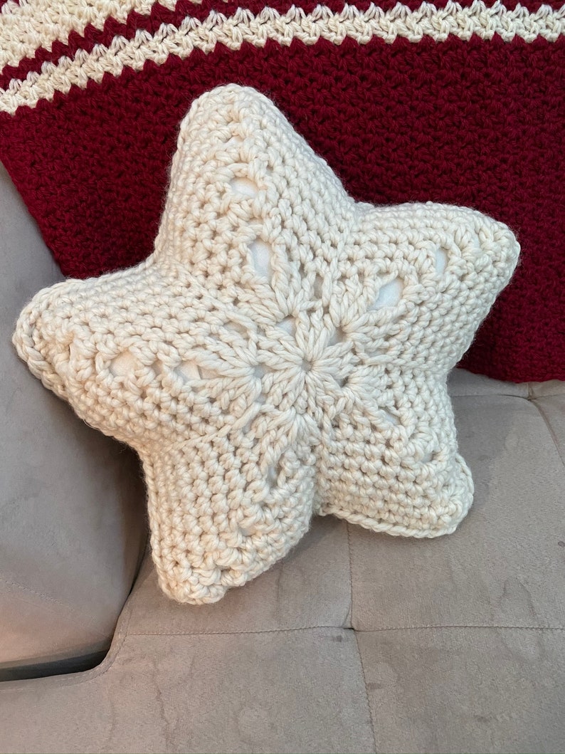 Star Throw Pillow Crochet PATTERN Holiday Christmas Decoration Star Pillow Pattern Holiday decor Nursery Pillow image 4