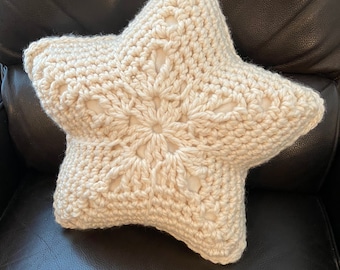 Star Throw Pillow Crochet PATTERN - Holiday Christmas Decoration - Star Pillow Pattern - Holiday decor - Nursery Pillow