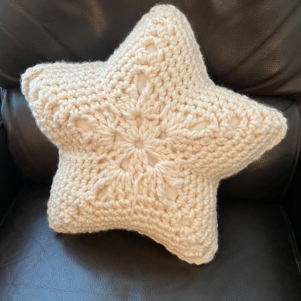 Star Throw Pillow Crochet PATTERN - Holiday Christmas Decoration - Star Pillow Pattern - Holiday decor - Nursery Pillow