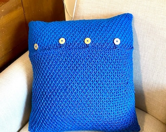Farmhouse Throw Pillow Crochet PATTERN - Home Decoration - Couch Pillow - Large Pillow Pattern - Crochet Pillow Cover Pattern