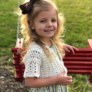 Lilly's Spring Cardigan CROCHET PATTERN - Easy Spring Cardigan - Easter Sweater Crochet Pattern for Girls - Cropped cardigan pattern image 2